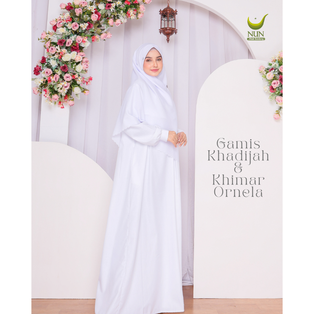 Gamis khadijah / gamis polos / gamis putih / gamis toyobo / gamis hitam NUN jilbab