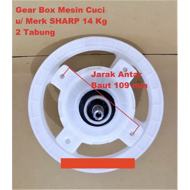 Gearbox Mesin Cuci Sharp 14 KG Gigi 10 Mata Gearbox Sharp 14 kg 10 Gigi Gearbox Sharp 2 Tabung 14KG
