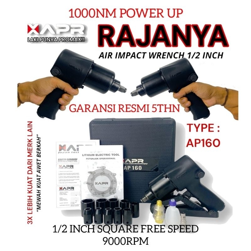 APR Air impact raja impek angin APR AP160 1/2INCH mesin bor pembuka baut angin kompresor bengkel mot