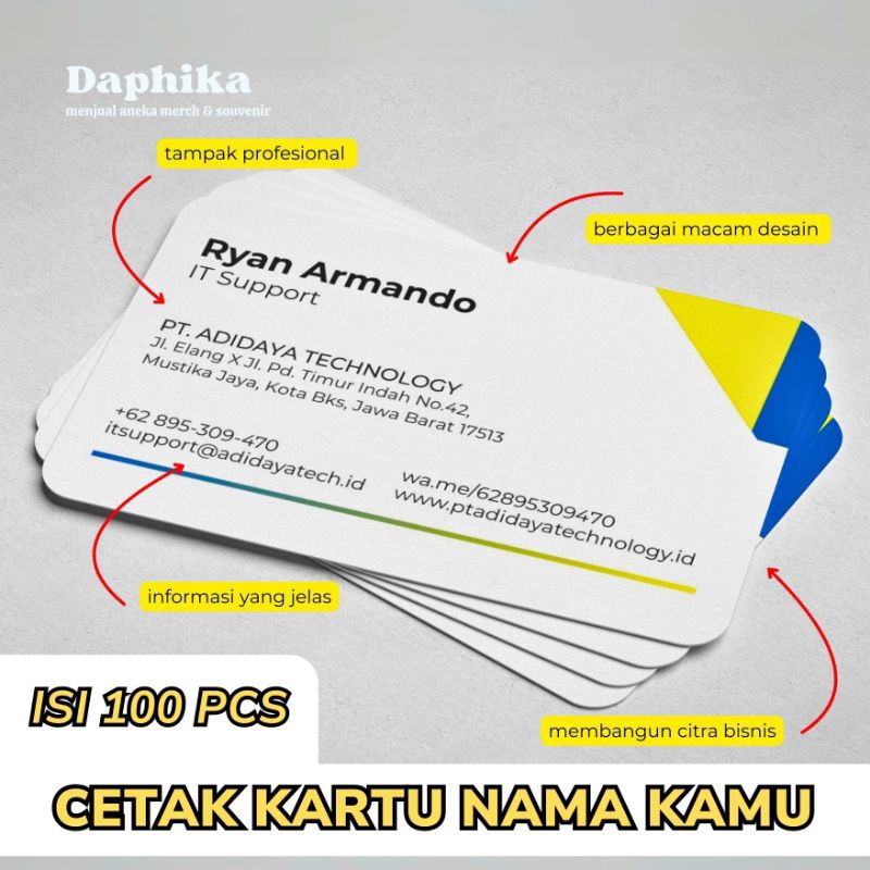 

(ISI 100 PCS) CETAK KARTU NAMA PROFESIONAL - COCOK UNTUK BISNIS ANDA