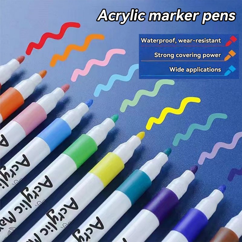 

D3W! [COD] Acrylic Marker Set Spidol Akrilik DIY Painting Spidol Pastel Pulpen Highlight Drawing