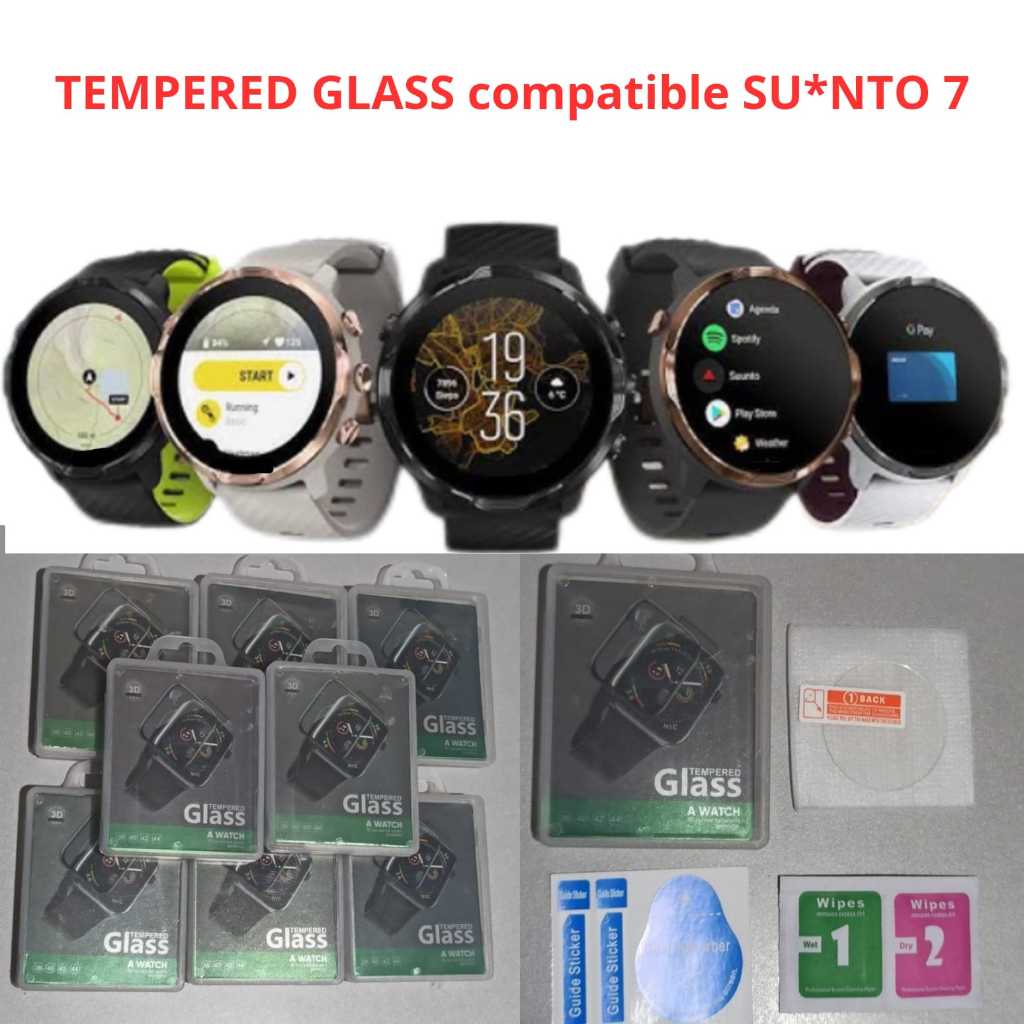 Tempered glass untuk Suunto 7 - Watch Screen Protector Guard Jam anti gores