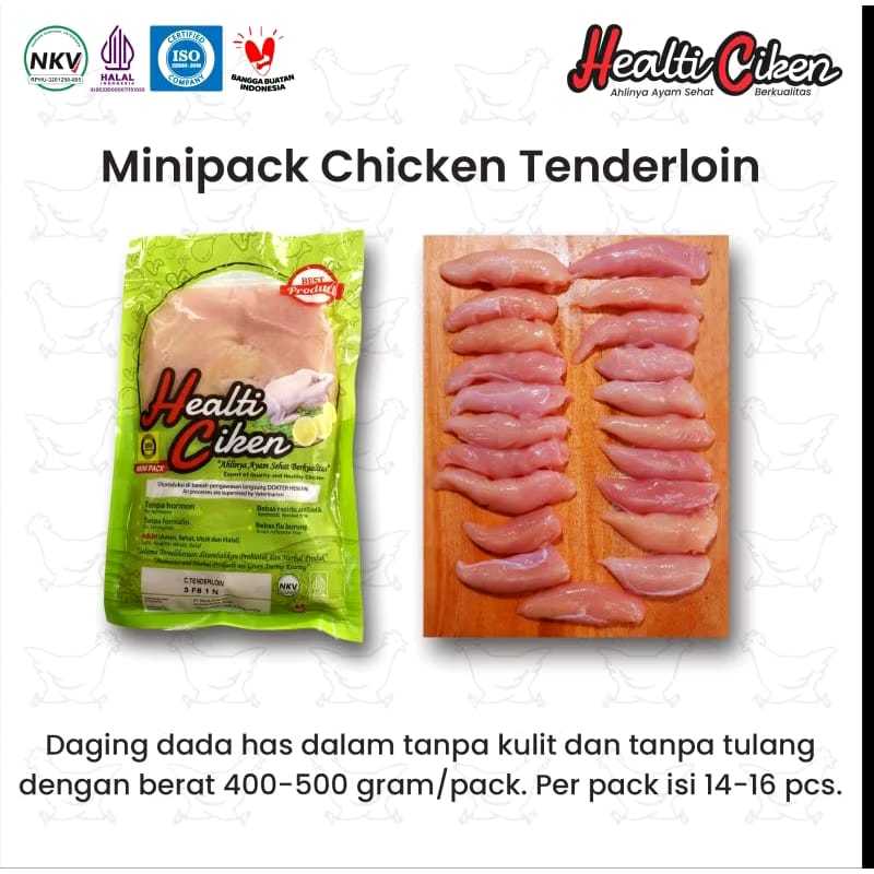 

Chiken Tenderloin Healti Ciken Mini Pack Ayam Probiotik Makanan Beku Makanan Sehat Enak Bergizi