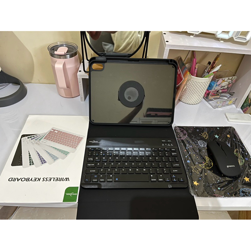 GOOJODOQ For iPad Case bluetooth Keyboard and Mouse Set magnetic 720° rotation iPad case For iPad ge