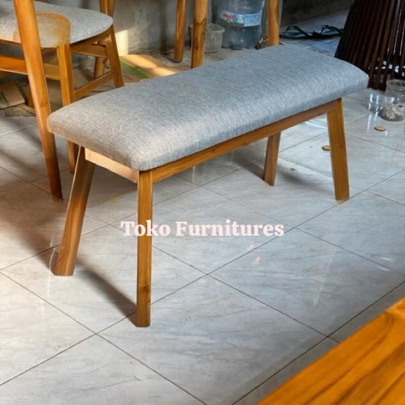 Kursi Bangku Panjang Kayu Bench Kayu Jati Solid Cafe Caffe Resto Resort Hotel Warung Makan Minimalis