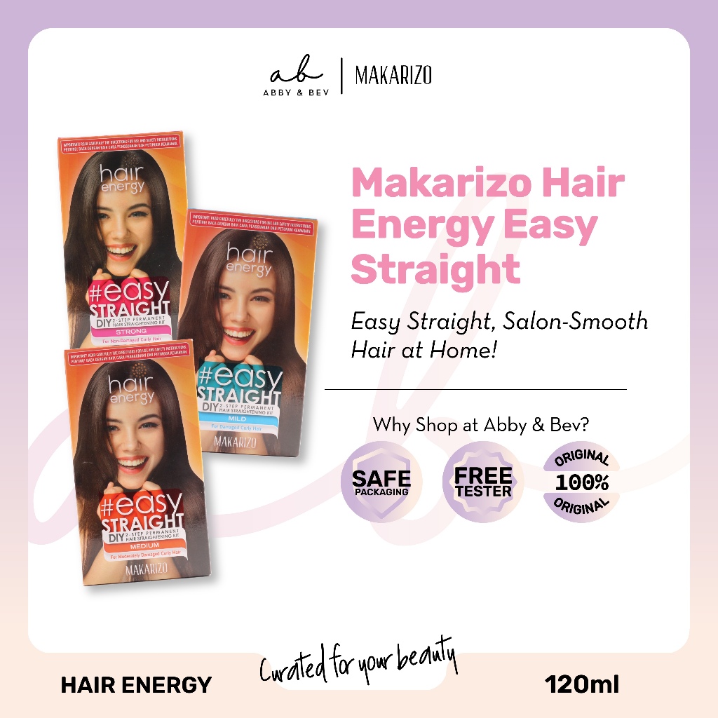 AB - Makarizo Hair Energy Easy Straight [120ml]/ Pelurus Rambut Rebonding Permanen Tanpa Merusak Ram