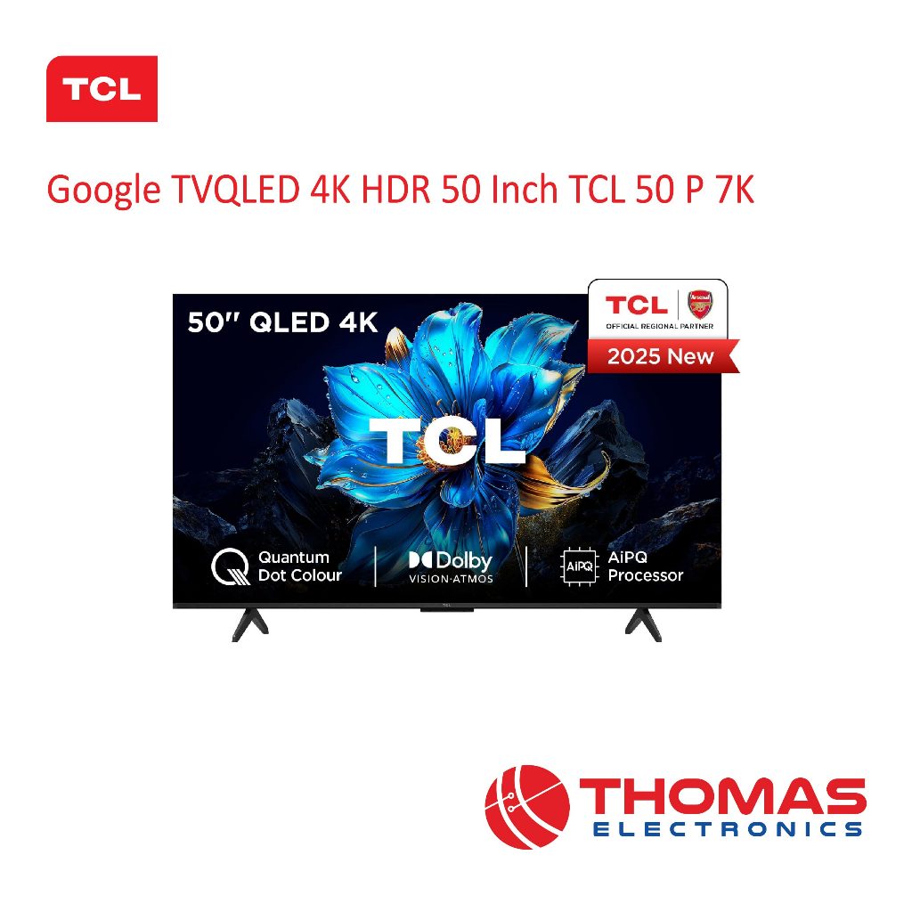 Google Led TV QLED 4K HDR 50 Inch TCL 50P7K 50 P 7K Garansi Resmi