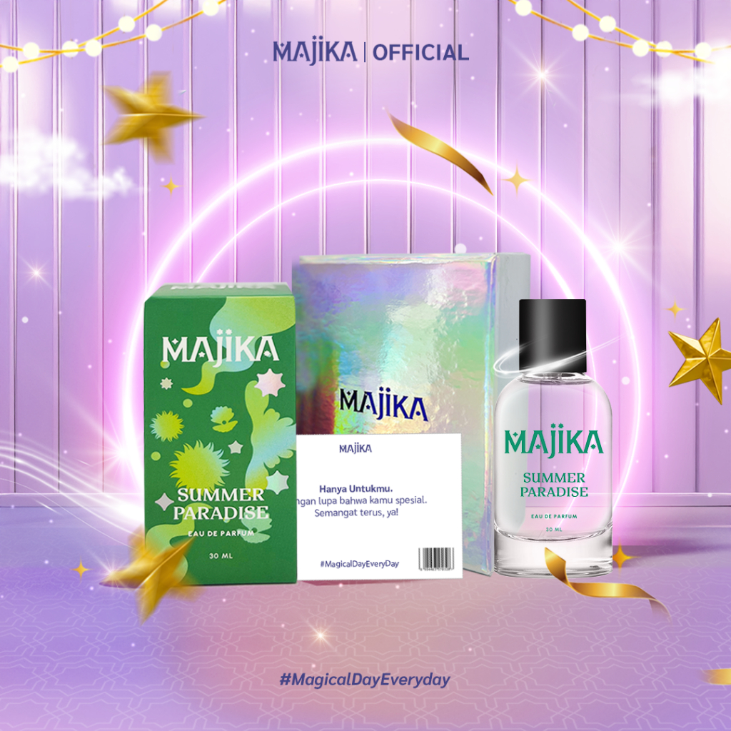 MAJIKA Aura Kit Gift Box |KADO ULANG TAHUN|HANYA UNTUKMU|SELAMAT | [Summer Paradise EDP + Box + Gift