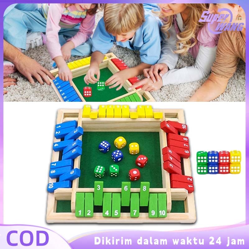 4 Sisi Shut The Box Board Game Mainan Warna Boardgames Dadu Shut The Box Angka Untuk Bar Party