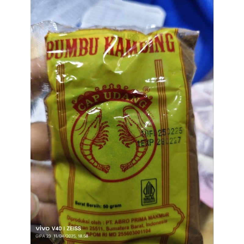 

Bumbu Kambing Cap Udang 50gr Bumbu halus kering