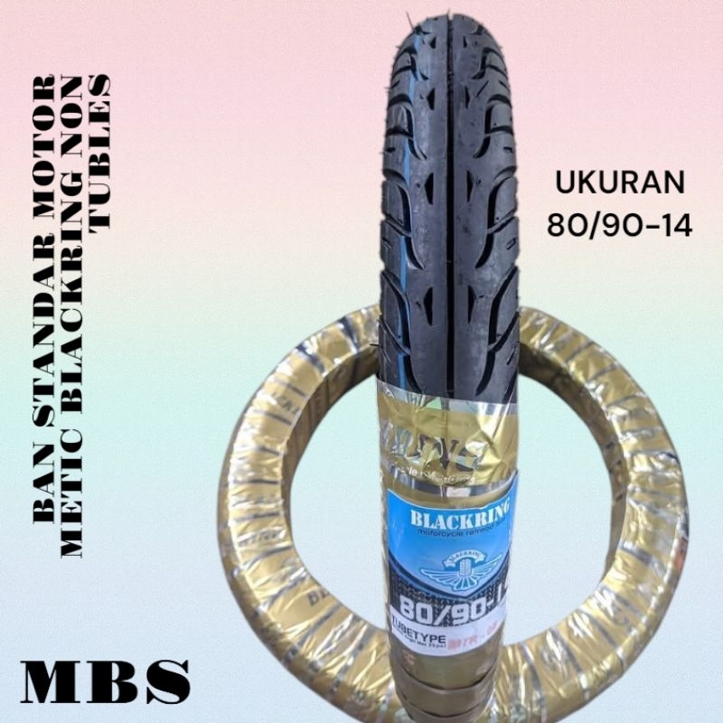 BAN LUAR BLACKRING STANDAR METIC 80/90-14 NON TUBLES