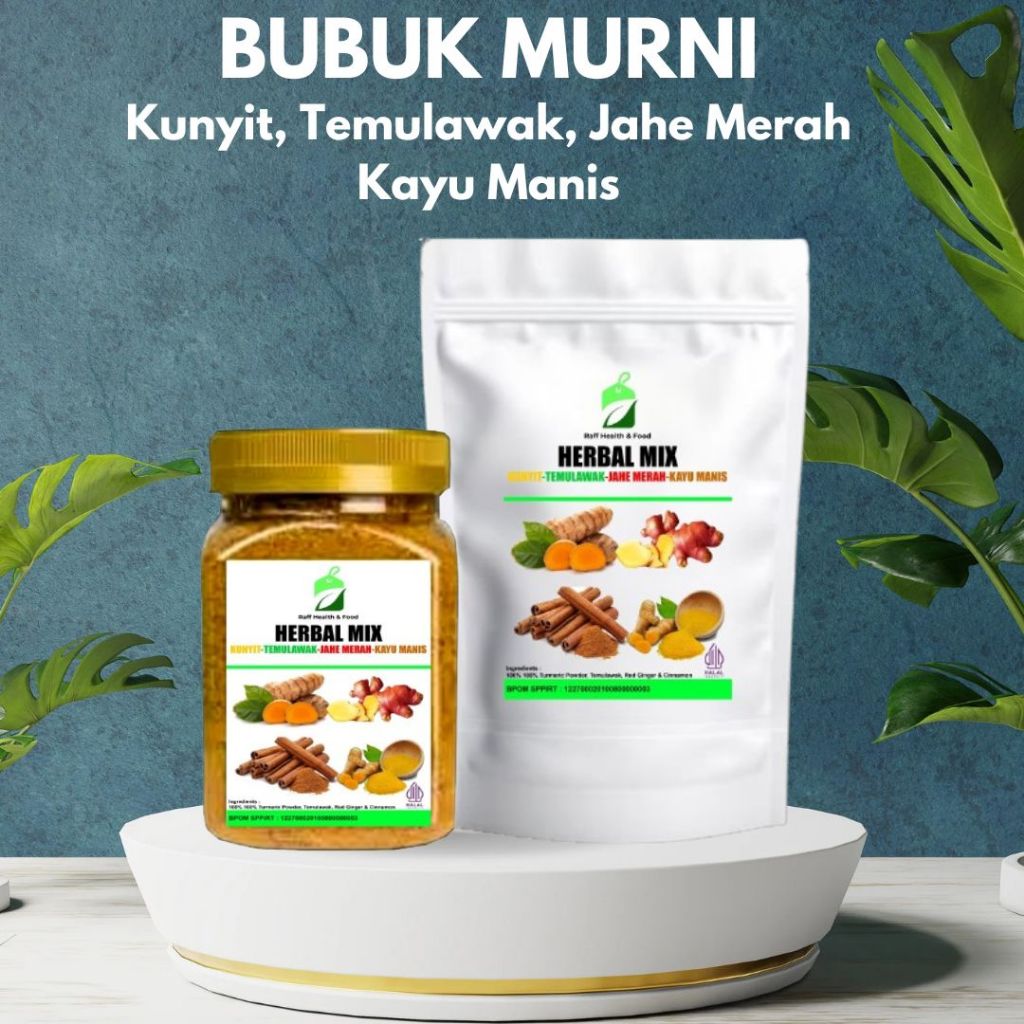 

Kunyit, Temulawak, Jahe Merah, Kayu Manis dan Gula Aren Campuran Bubuk Murni JSR