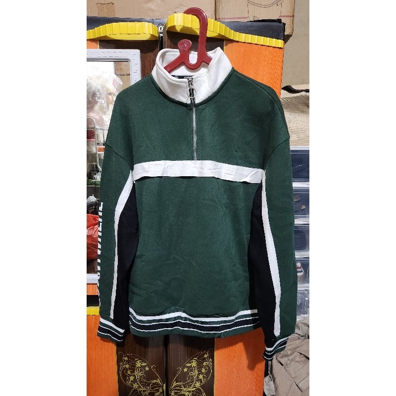 Sweater half zipper Rolarola green skateboard