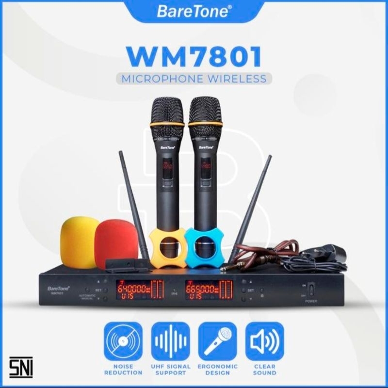BareTone W7801 microphone wireless BareTone Microphone | Microphone wireless | Dual Microphone Wirel