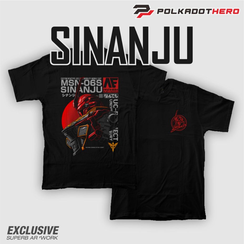 KAOS PRIA ROBOT GUNDAM POLKADOT HERO SINANJU | COTTON COMBED 24S