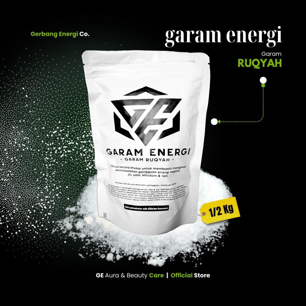 

Garam Energi (Garam Do'a / Ruqyah) Untuk Membersihkan / Menetralisir Energi Negatif, Gangguan Jin, Sihir & 'Ain Kemasan 500 Gram