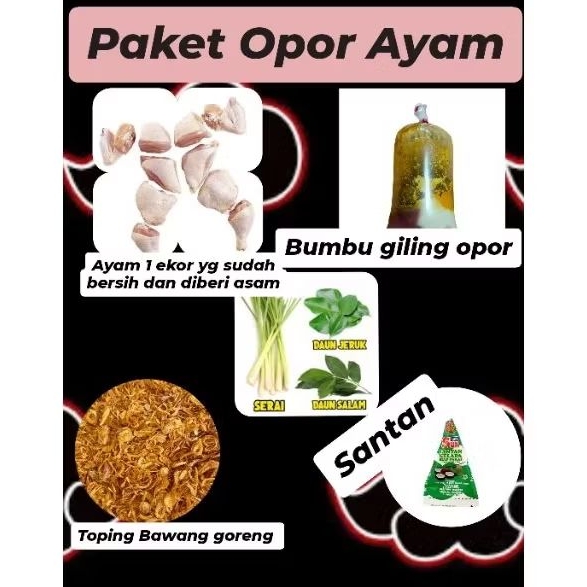 Paket Opor Ayam 1 ekor Sayur pack/prep/Instant
