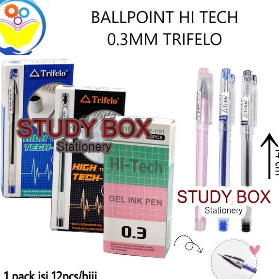 

Miliki 12pcs BOLPEN HITECH TRIFELO PEN HIGH TECH 3 mm PULPEN HIGH TECH MURAH