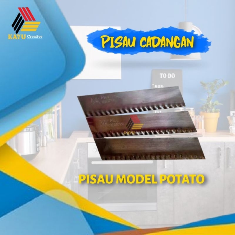 PISAU REFIL GELOMBANG CADANGAN PENGIRIS SERUTAN PEMOTONG SERBAGUNA BAWANG KERIPIK SINGKONG KENTANG