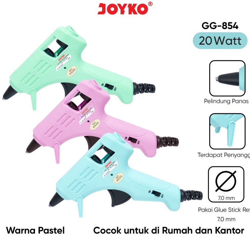 

JOYKO Glue Gun GG854 Pastel Color Alat Lem Tembak Hot Melt Glue GG854