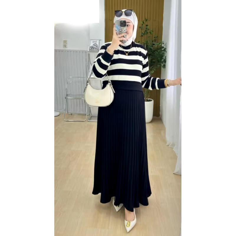 PROMO PAKAIAN WANITA RAJUT SET WANITA ROK ONE SET ROK WANITA DEWASA SETELAN ROK WANITA ATASAN SEWITE