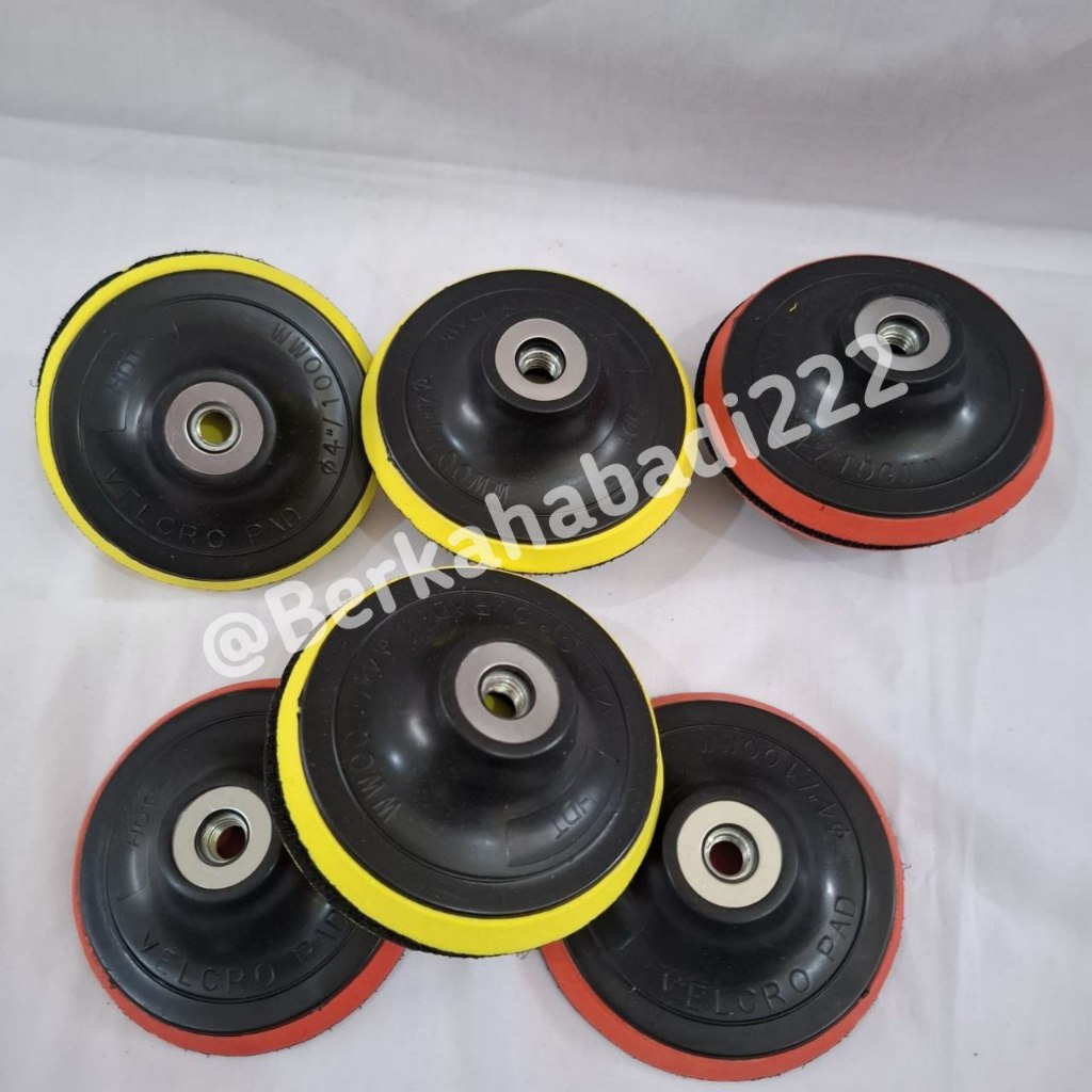 Velcro Pad 4 Inch / 100mm - Dudukan Amplas Hook and Loop untuk Bor & Gerinda