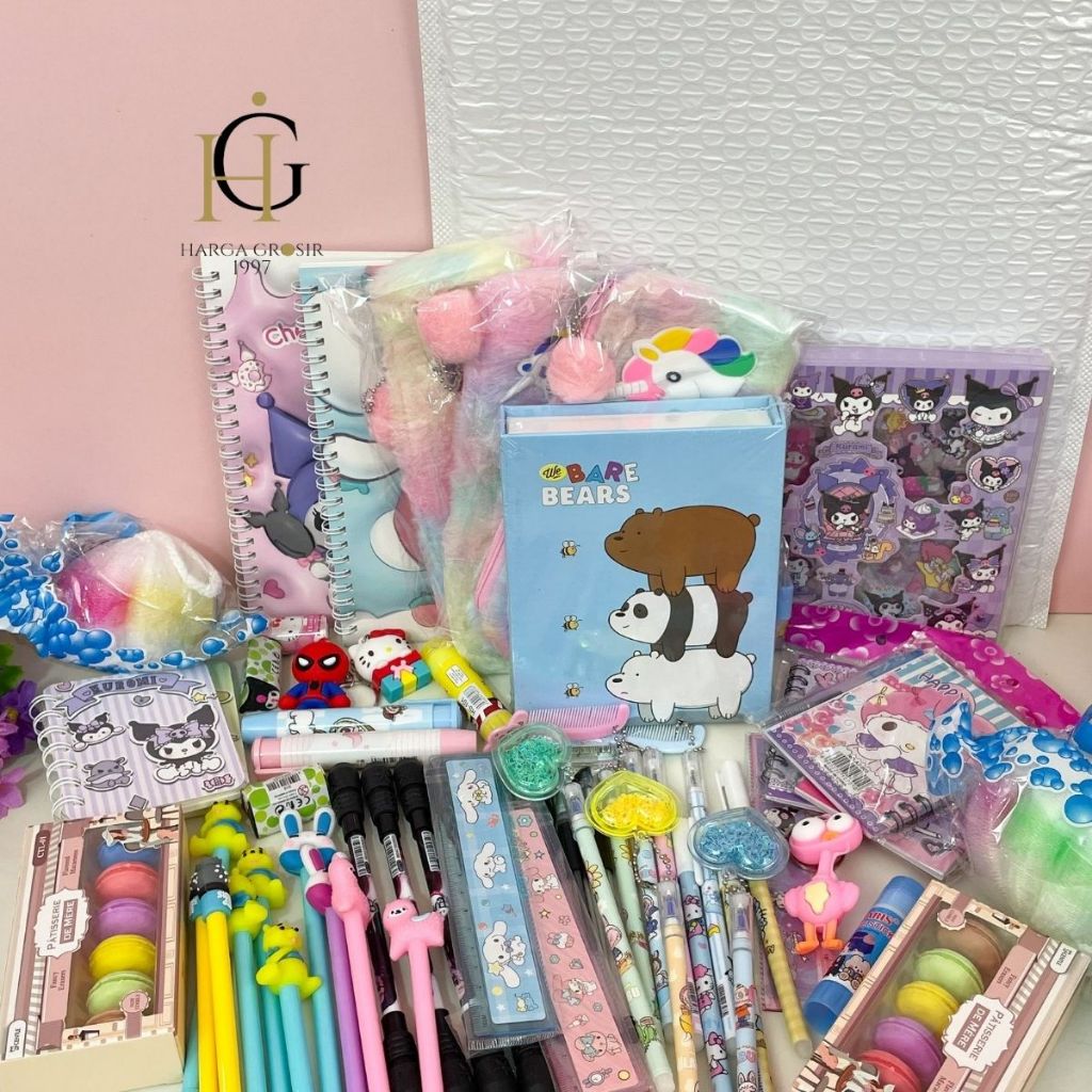 

Paket Bubble alat tulis Lucu Ukuran 30 x 40 cm stationery alat tulis kantor sekolah kado unik Live BISA COD penghapus correction tape BISA REQUEST