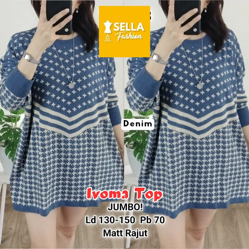 IVOMA TOP RAJUT JUMBO BLOUSE RAJUT JUMBO BY SELA BEST SELLER ATASAN JUMBO
