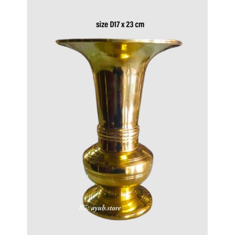 Vas Bunga Besar Kuningan Bokor Manten / Tempolong Kembar mayang Fas Bunga SOLID BRASS Bejana bunga J