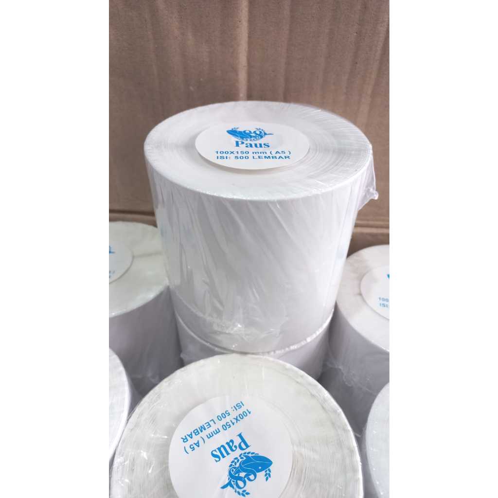

Kertas Label Sticker Thermal 100 x 150 mm isi 500 pcs Full Murah