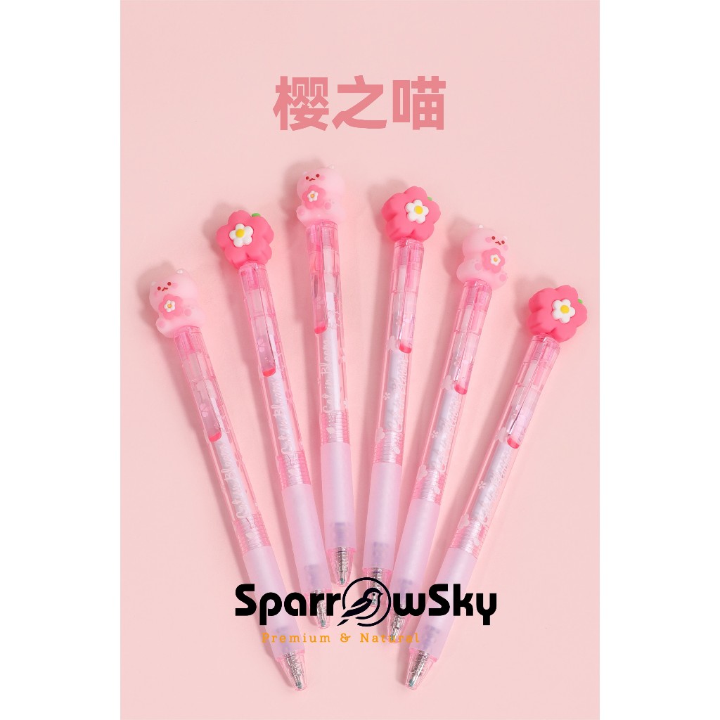 

SPARROW Eraseable Pen Silikon / Pen bisa dihapus Karakter Lucu Cantik CAT IN BLOOM (6874)