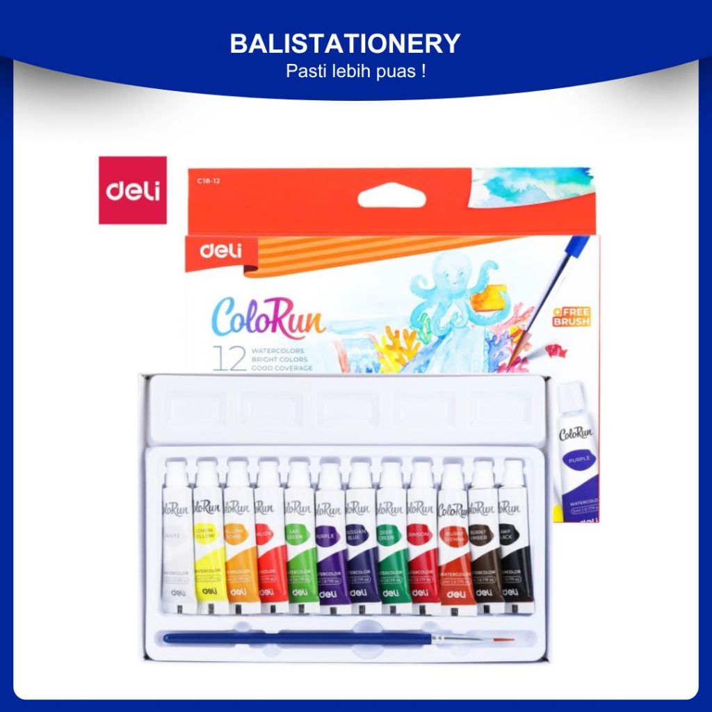 

Cat Air / Water color Colorun Deli EC18-12 12 Warna / 24 Warna