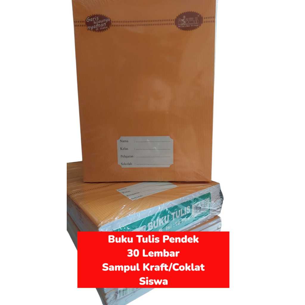 

1pack=10buah Buku Tulis Pendek 30LEMBAR Sampul COKLAT Sampul KRAFT SISWA