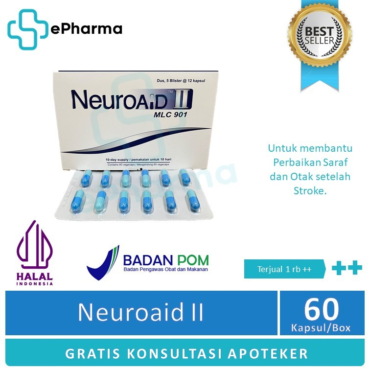 Neuroaid II Box dan Strip | Bantu Perbaikan Saraf dan Otak setelah Stroke dan Cedera Otak
