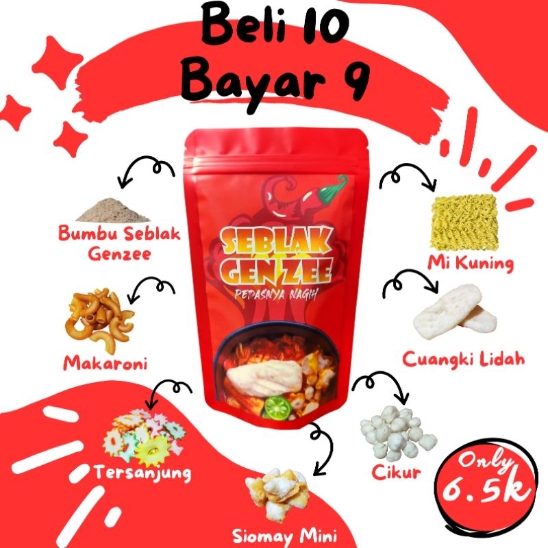 

SEBLAK GENZEE Instan Khas Jawa Barat Medok Euy Seblak Instan Baso Sosis Dumpling Seafood Jamur Salju Frozen food