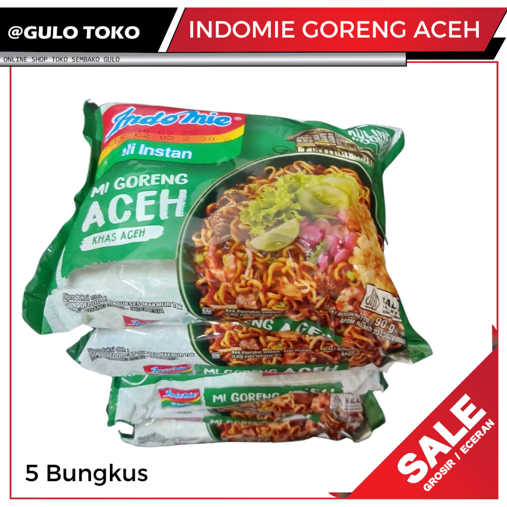 

Mie Indomie Goreng Aceh Isi 5 BUNGKUS (GULO TOKO)