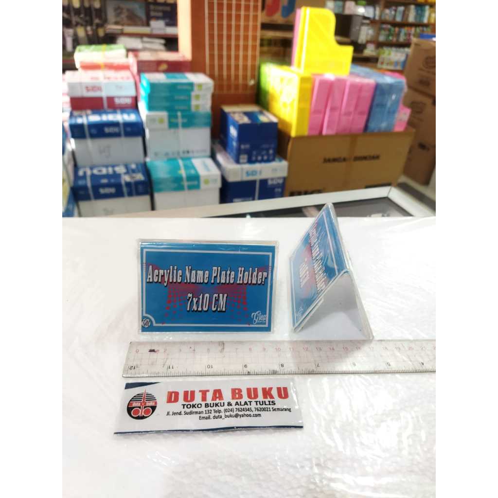 

Acrylic / Akrilk Papan Nama Meja Name Plate Holder 7 x 10cm 2 Sisi Bolak Balik