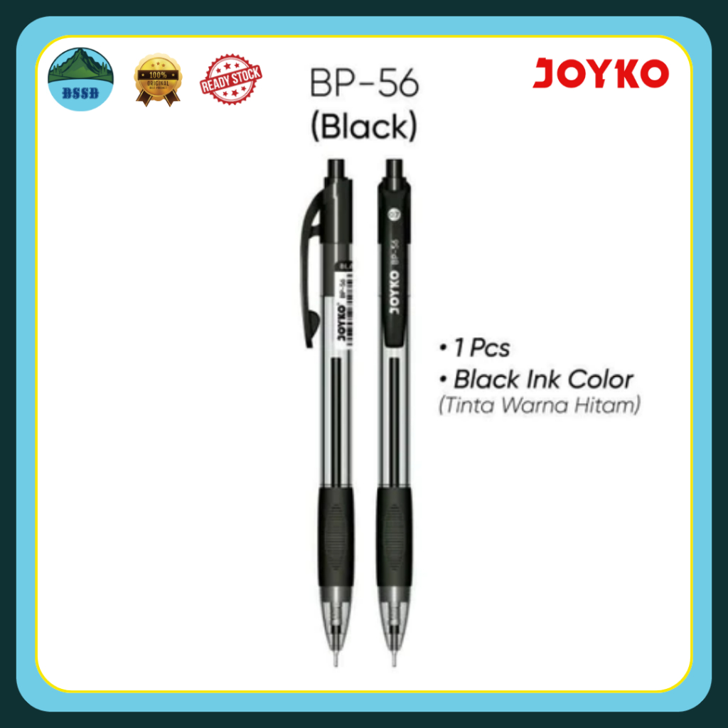

Pulpen Joyko BP-56 Tip 0.7 mm | Ball Pen Tinta Hitam | Pulpen Pena - Satuan