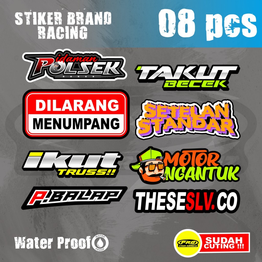 

PAKET PACK STIKER ISI 8PCS IDAMAN POLSEK ANTI LUNTUR MURAH BERKUALITAS VYNIL