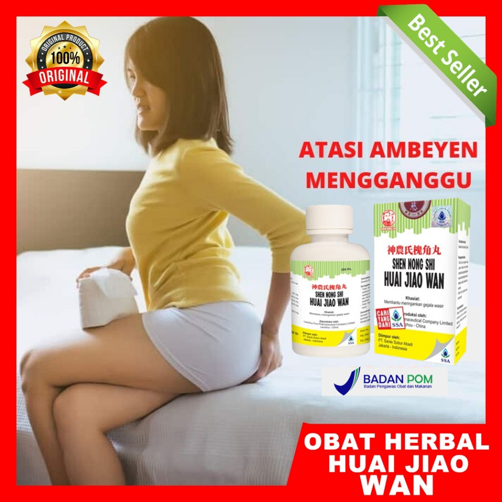 BPOM Huai jiao wan di original obat wasir ambeien herbal paling ampuh pill hjw obat pelancar bab dew