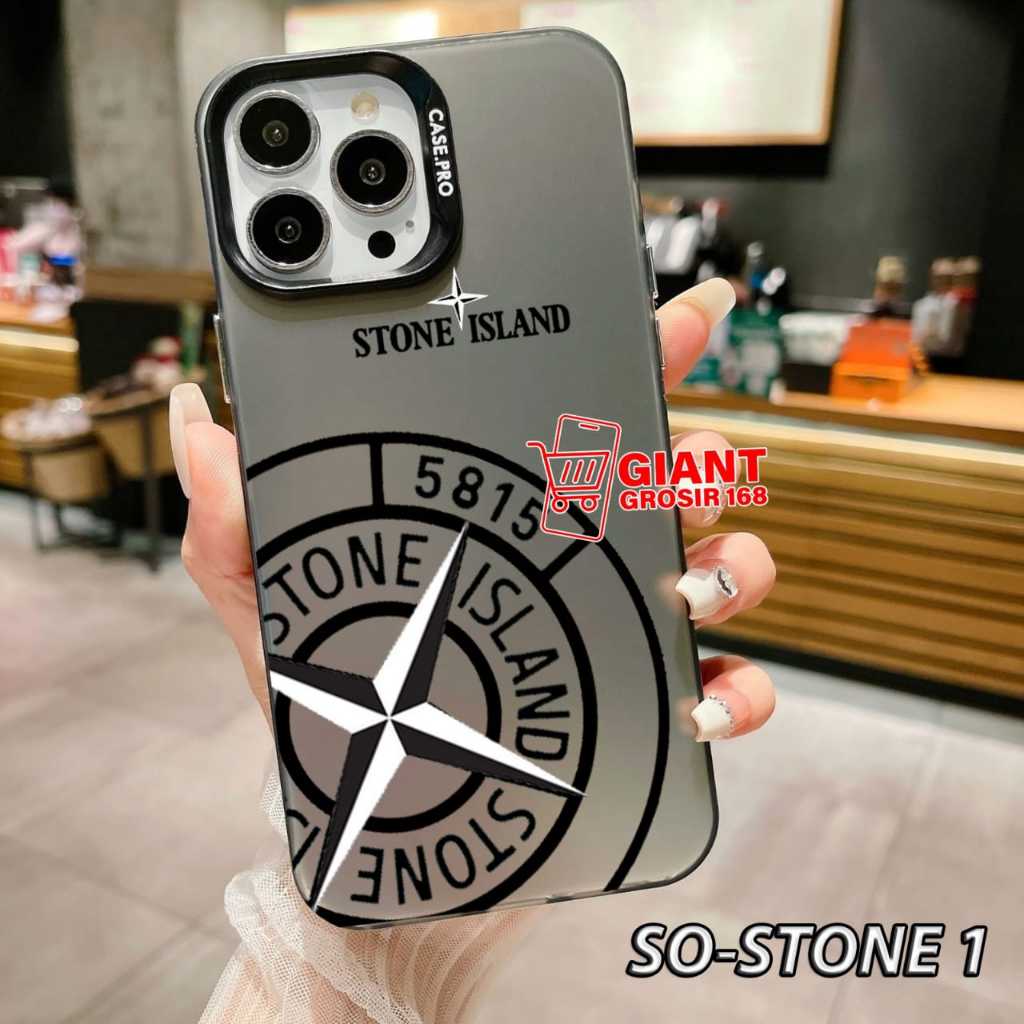 Case IMD Hologram Black Casing Stone Island for Iphone 16E