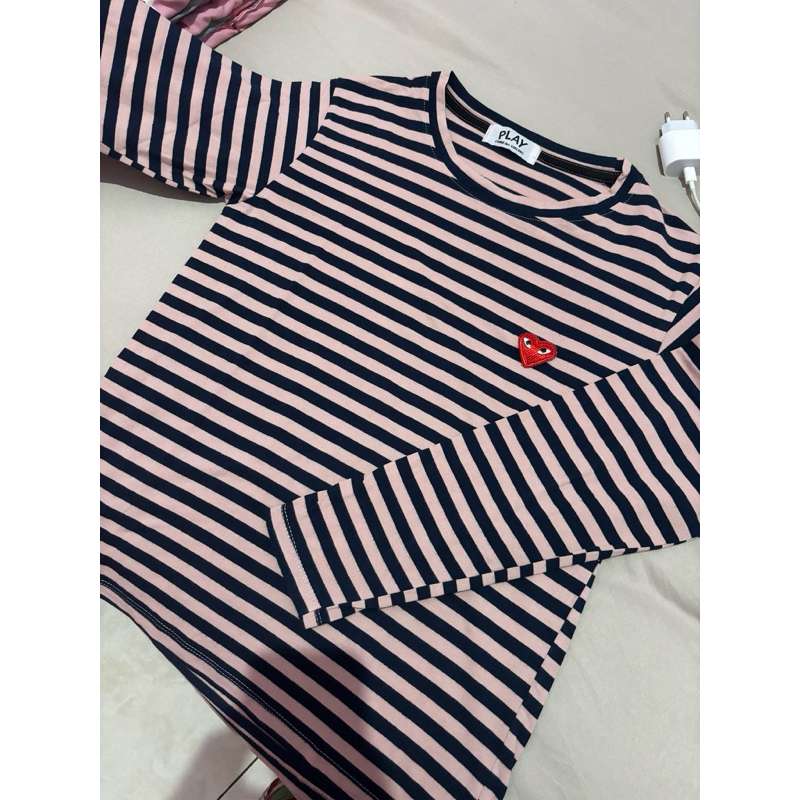 NEW Kaos  CDG brand play stripe (Ready)
