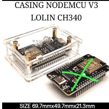casing box nodemcu v3 lolin iot type usb c type or micro acrilic protection akrilik