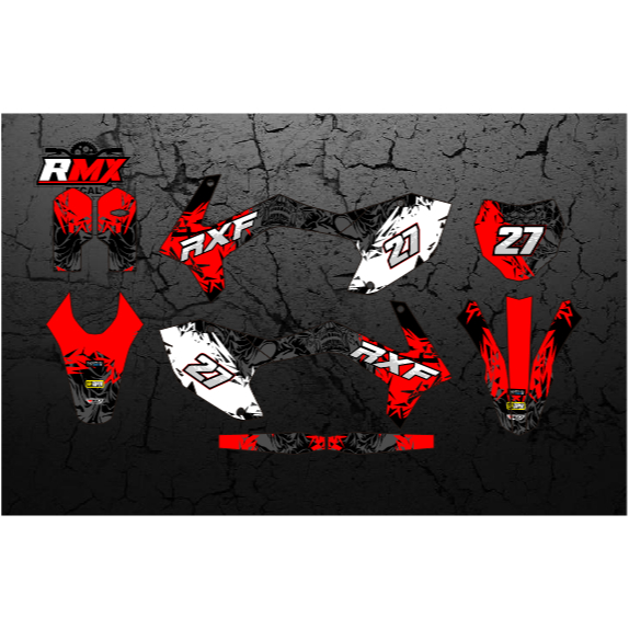 DECAL RXF 125 FULLBODY (002) DEKAL STIKER APOLLO 150 OPEN FREERIDE MINI HITAM MERAH, KUNING, HIJAU, 