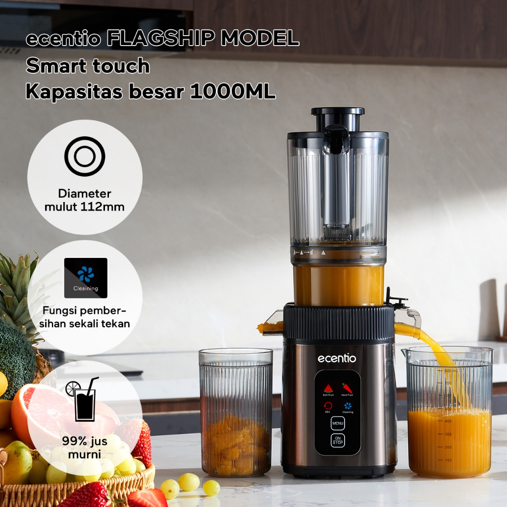 Special [RRQ] ecentio flagship slow juicer portable 112mm caliber dan Smart Touch multifungsi blende