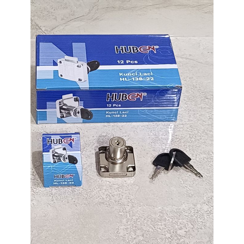 Kunci Laci Huben HL-138-22 / Kunci Kerangka Padat Lemari Kabinet Huben HL 138 22mm