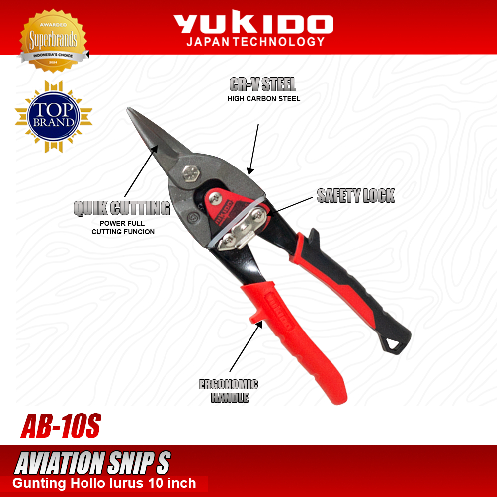 

Yukido Aviation Snips / Gunting Holo 10" Lurus Gunting Baja Ringan Galvanis NEW