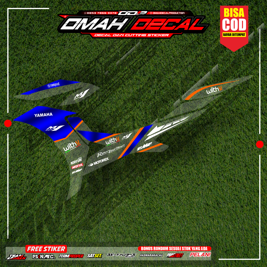 STIKER STRIPING TRANSPARAN AEROX NEW 155 FACELIFT LIS STICKER UV BAHAN MAX DECAL PREMIUM WARNA BIRRU