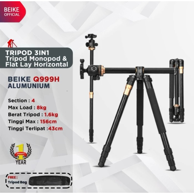 BEIKE TRIPOD MONOPOD Q999H