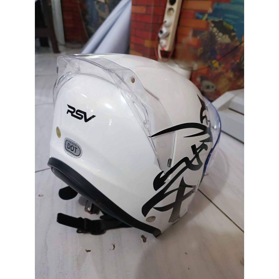 rsv new windtail second bekas size ukuran L + visor iridium, helm minus lecet pemakaian + custom sti